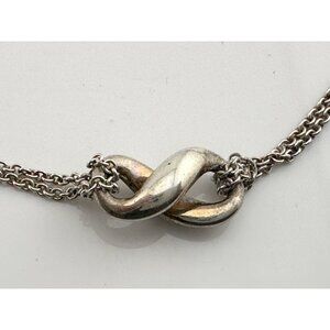 Tiffany & Co Thick Infinity Double Chain Pendant and Necklace in Sterling SIlver